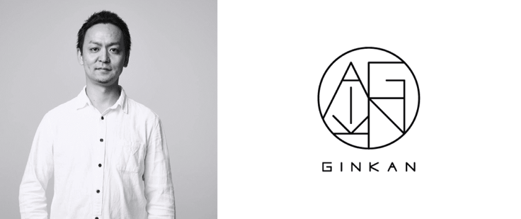 Founder and CEO Tomochika Kamiya and GINKAN logo Founder and CEO Tomochika Kamiya and GINKAN logo