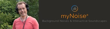 myNoise logo and founder