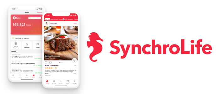 SynchroLife logo and device view SynchroLife logo and device view