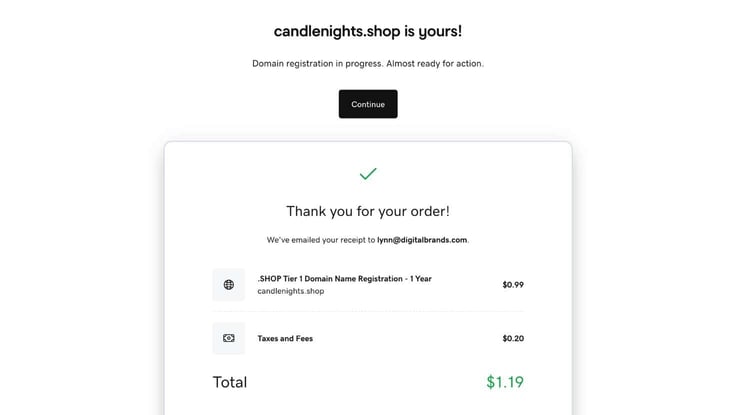 domain purchase complete domain purchase complete