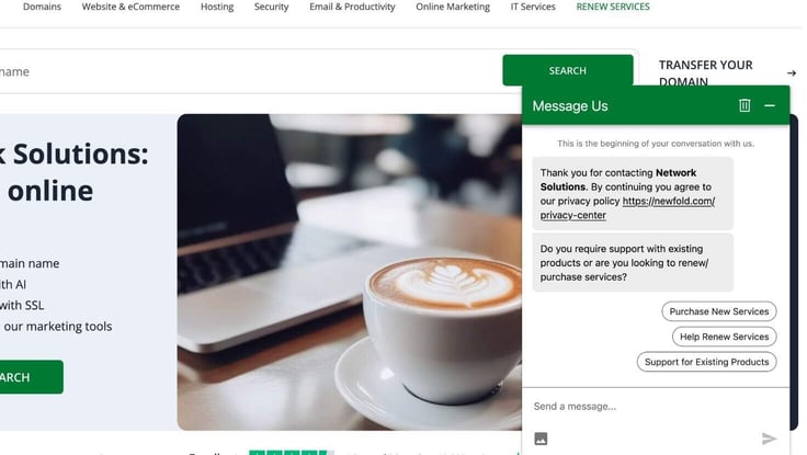 Network Solutions chatbot Network Solutions chatbot