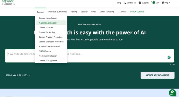 Network Solutions domain generator Network Solutions domain generator