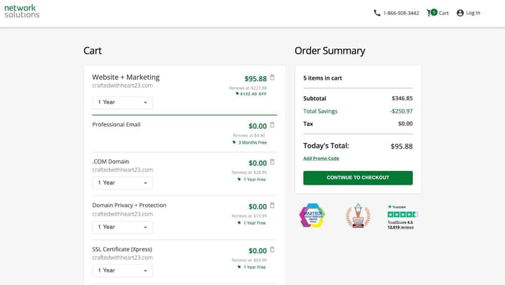 Network Solutions eCommerce cart Network Solutions eCommerce cart
