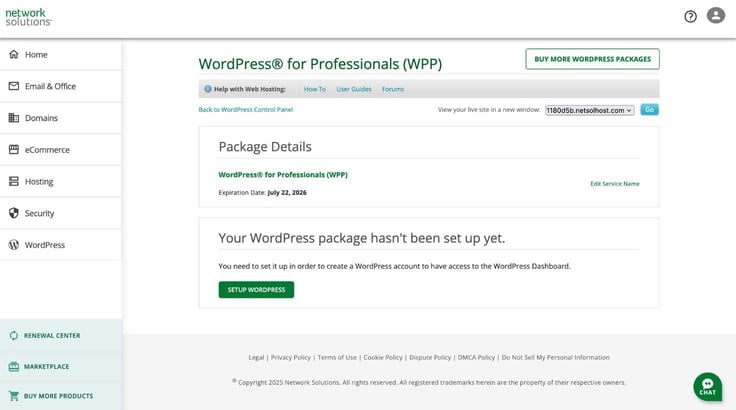 WordPress setup WordPress setup