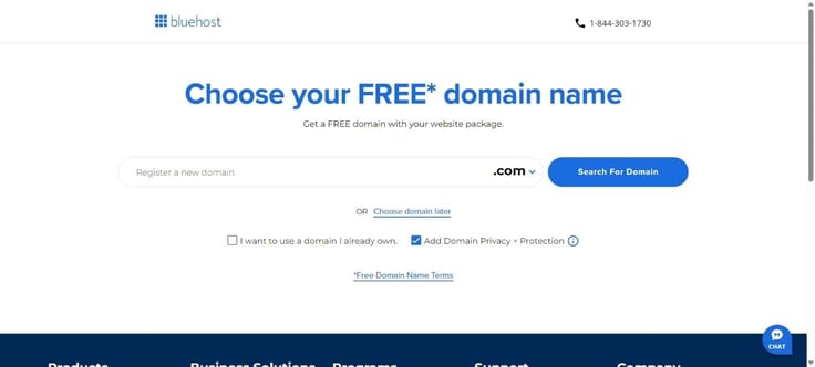Bluehost domain registration