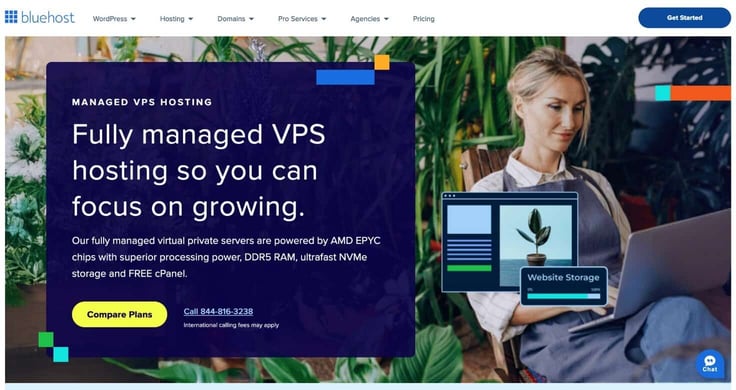 Bluehost VPS landing page