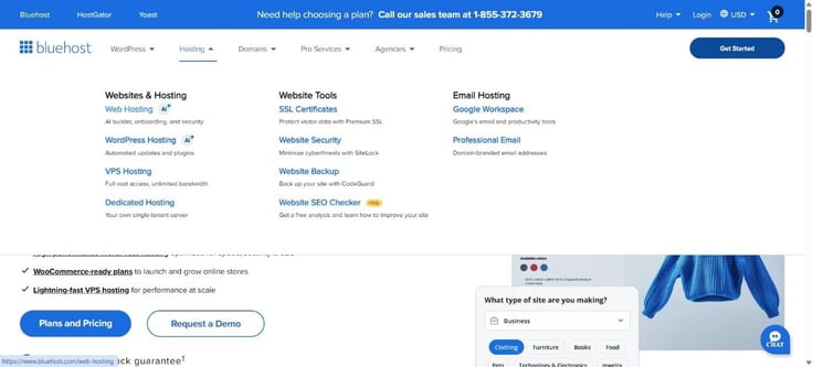 Bluehost products