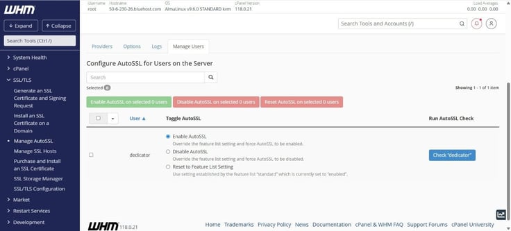 configuring autoSSL
