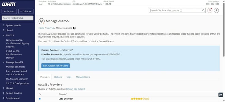 manage autoSSL