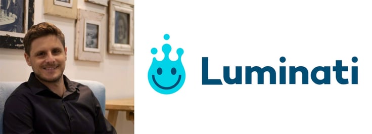 Or Lenchner, CEO of Luminati, and company logo Or Lenchner, CEO of Luminati, and company logo