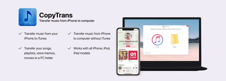 CopyTrans as shown on multiple devices