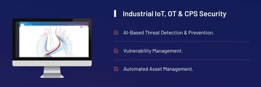 Graphic illustrating industrial OT and IoT solutions