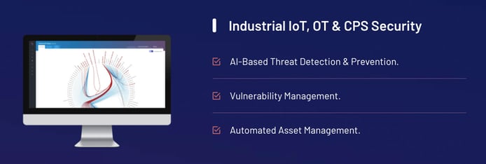 Graphic illustrating industrial OT and IoT solutions Graphic illustrating industrial OT and IoT solutions