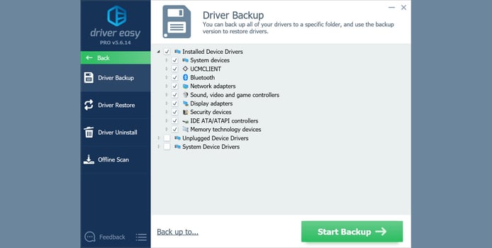 Driver easy backup screenshot Driver easy backup screenshot