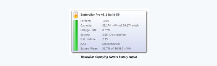 BatteryBar display BatteryBar display