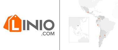 Linio logo and map