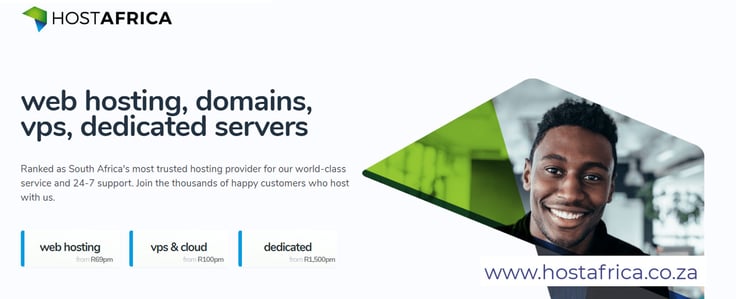 Screenshot of HOSTAFRICA website