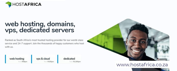 Screenshot of HOSTAFRICA website Screenshot of HOSTAFRICA website