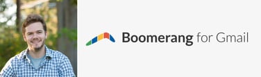 Boomerang CEO Alex Moore and logo