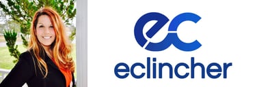 Jenn Guidry, Director of Marketing at eClincher, and logo
