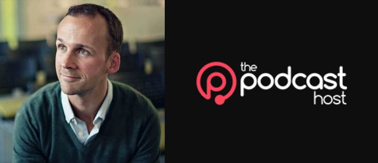 The Podcast Host Founder Colin Gray and logo