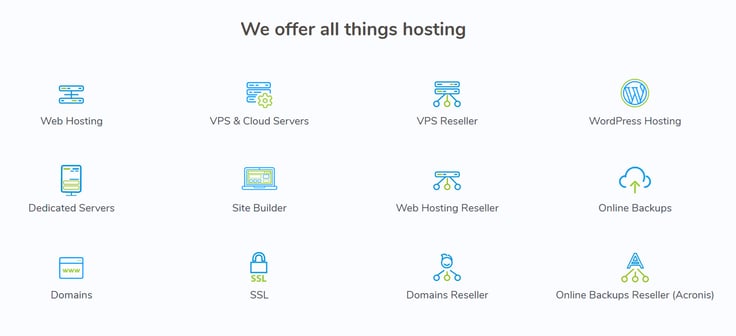 Screenshot of HOSTAFRICA services