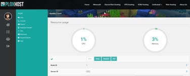 Screenshot of PlexHost dashboard