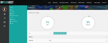 Screenshot of PlexHost dashboard Screenshot of PlexHost dashboard