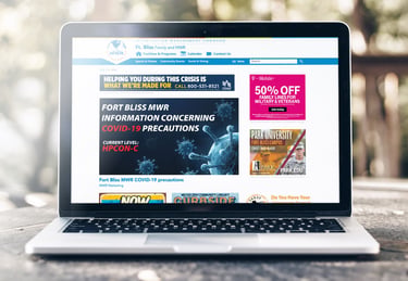A photo of an IMCOM MWR website powered by Concrete