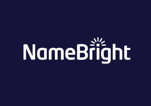 NameBright logo on dark background