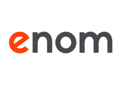 Enom logo on white background Enom logo on white background