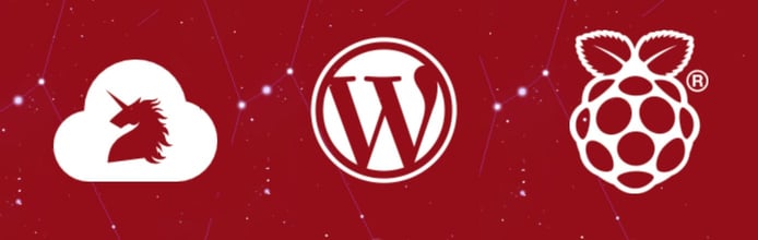 logos for WordPress, Raspberry Pi and virtual servers logos for WordPress, Raspberry Pi and virtual servers