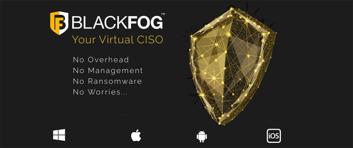 Gold shield with BlackFog logo Gold shield with BlackFog logo