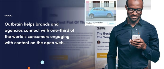 Man will smartphone and Outbrain messaging Man will smartphone and Outbrain messaging