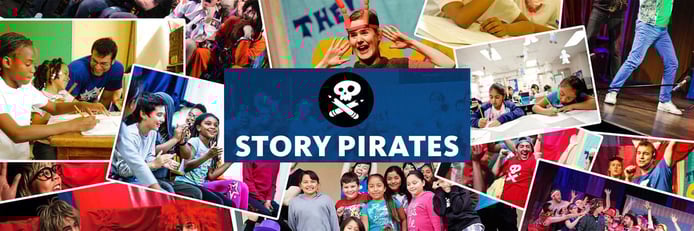 Story Pirates logo and collage Story Pirates logo and collage