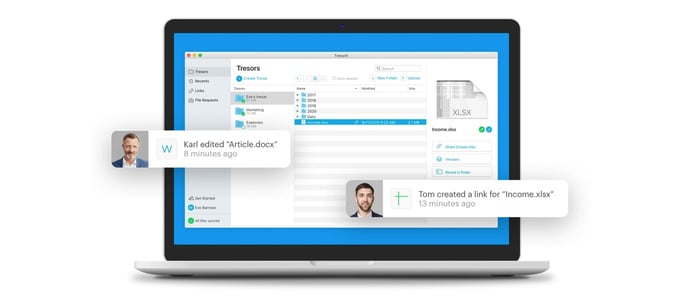 Screenshot of Tresorit interface
