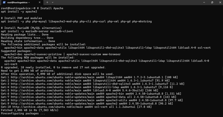 database install