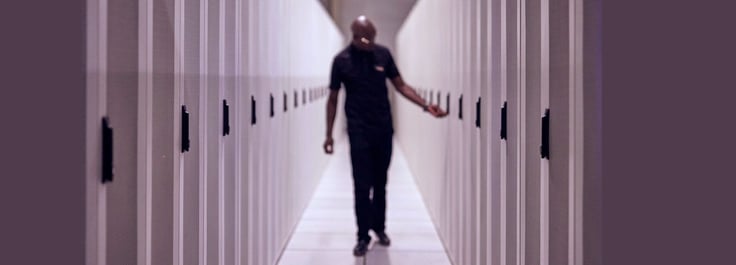 Man in datacenter