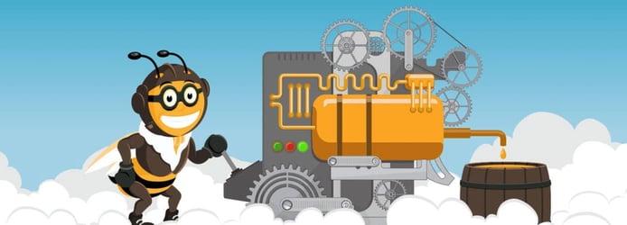 Honeybee churning out a honey through a machine representing a VPS