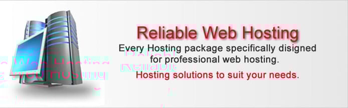Text reading Reliable web hosting with image of servers Text reading Reliable web hosting with image of servers