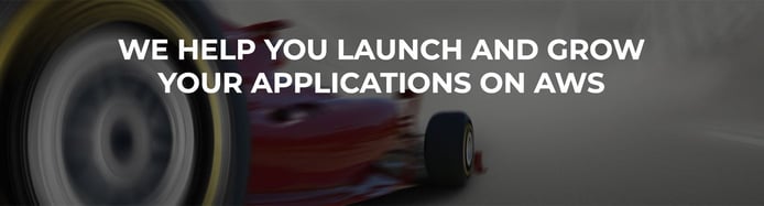 Image of fast car with text reading "We help you launch and grow your applications on AWS" Image of fast car with text reading "We help you launch and grow your applications on AWS"