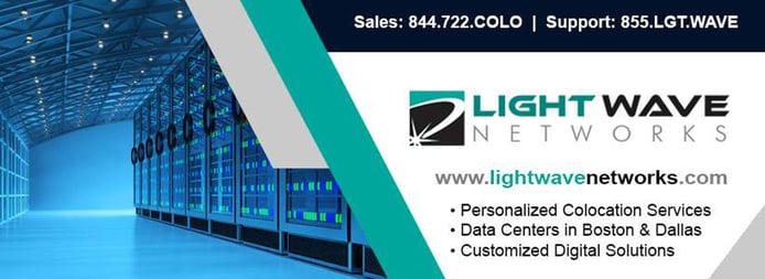 LightWave Networks logo and datacenter LightWave Networks logo and datacenter
