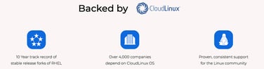 Screenshot of CloudLinux benefits