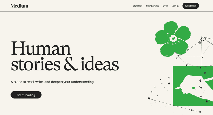 Medium homepage screenshot
