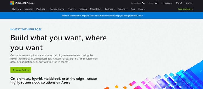 Screenshot of Microsoft Azure