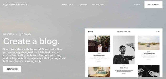 Screenshot of Squarespace homepage Screenshot of Squarespace homepage