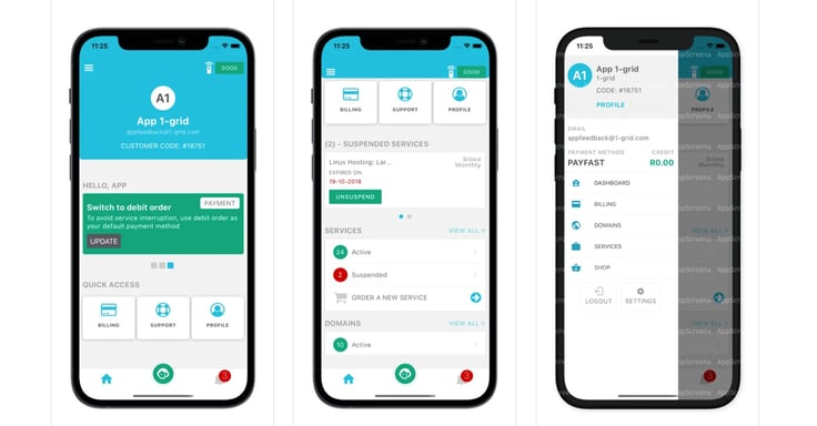 Screenshot of 1-grid app on mobile devices