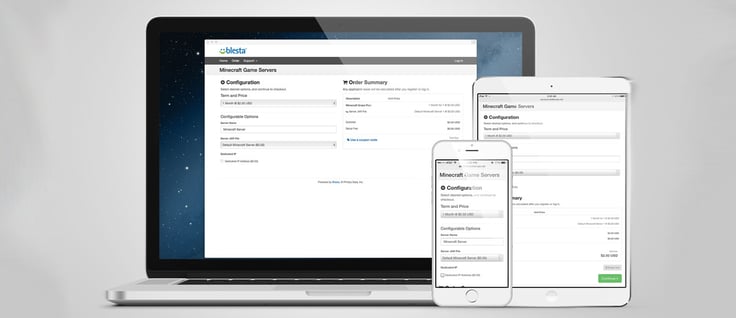 Blesta on desktop and mobile