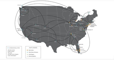 365 Data Centers infrastructure map