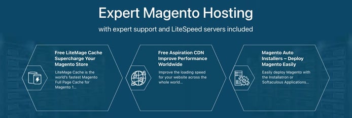 Screenshot of Aspiration Hosting Magento offerings